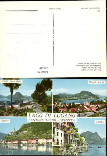 723199 Mehrbild AK Lugano Lago di Lugano Morcote Monte Bre Gandria