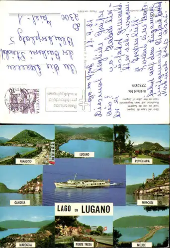 723209 Mehrbild AK Lugano Lago di Lugano Paradiso Ruvigliana Morcote Melide Ponte Tresa