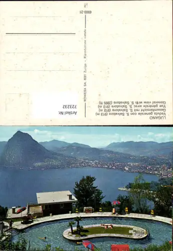 723232 Lugano Veduta generale con S. Salvatore Schwimmbad i. Vordergrund