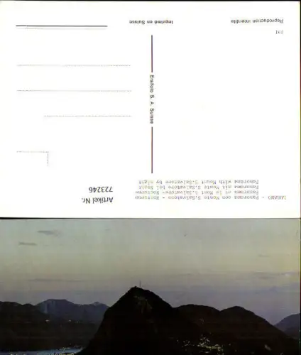 723246 Lugano Panorama con Monte S. Salvatore Notturno Bei Nacht