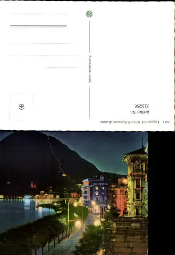 723256 Lugano col Monte S. Salvatore di notte Bei Nacht