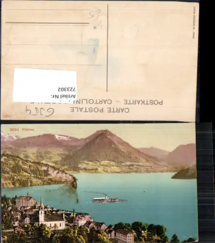 723302 Vitznau mit Schiff Dampfer pub Photoglob 3058