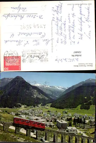 724447 Davos Parsenn-Bahn Blick ins Flüelatal Bergbahn
