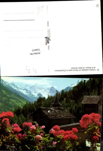 724477 Chalet valaisan en fleurs avec le Zinalrothorn et le Besso Valais