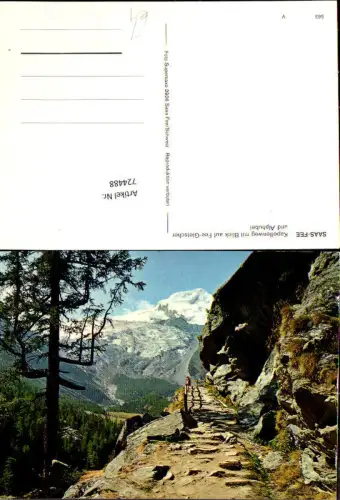 724488 Saas-Fee Kapellenweg mit Blick auf Fee-Gletscher u. Alphubel