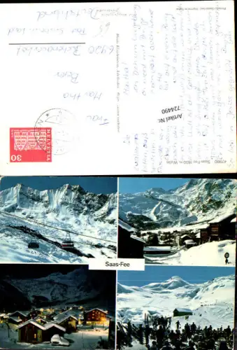 724490 Mehrbild AK Saas-Fee Wallis