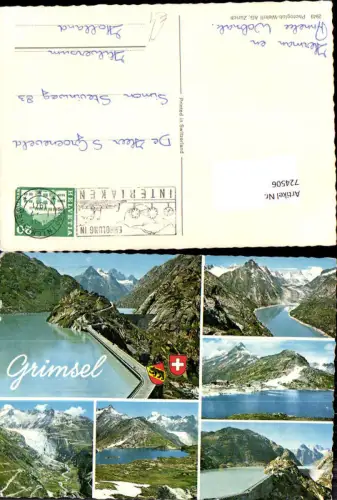 724506 Mehrbild AK Grimsel b. Obergoms Ansichten Talsperre Pass