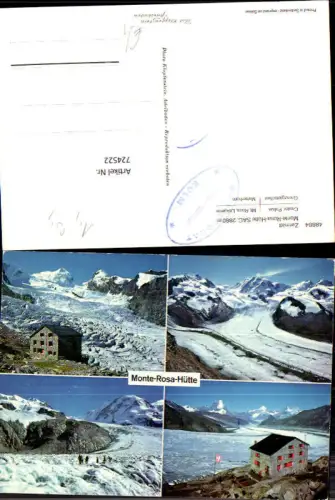 724522 Mehrbild AK Zermatt Monte-Rosa-Hütte Castor Pollux Monte Rosa Liskamm Grenzgletscher Matterhorn