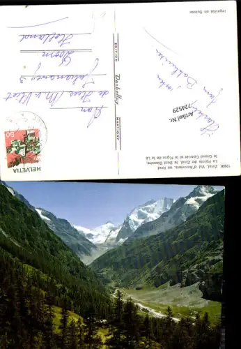 724529 Zinal Val d Anniviers au fond La Pointe de Zinal la Dent Blanche le Grand Cornier et le Pigne de la Le