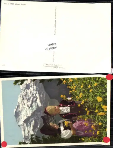 726671 Bern Berner Tracht Kinder Blumen pub Gyger phot. 17669