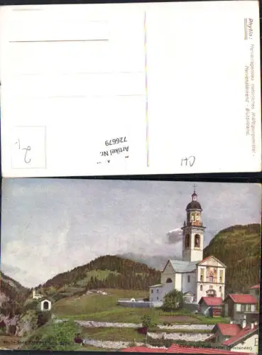 726679 Phytin Reklame AK Kirche b. Tiefencastel Graubünden