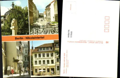 717920 Mehrbild AK Berlin Nikolaiviertel Kaffeestube Statue Bär