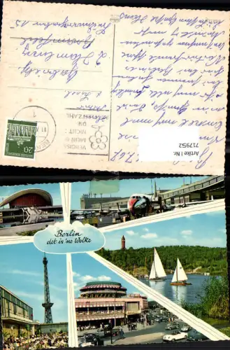 717952 Mehrbild AK Berlin det is ne Wolke Kranzler Flugzeug Flughafen Funkturm Segelboote