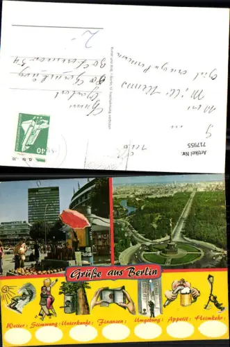 717955 Mehrbild AK Schreibfaul Berlin Siegessäule Gebäude Mercedes Reklame