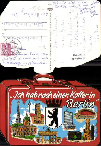717958 Mehrbild AK Koffer Format Berlin Funkturm Brandenburger Tor