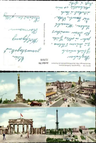 717970 Mehrbild AK Berlin Siegessäule Kurfürstendamm Brandenburger Tor Funkturm Ausstellungsgelände