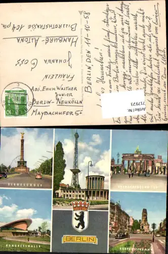 717973 Mehrbild AK Berlin Siegessäule Brandenburger Tor Kurfürstendamm Kongreßhalle
