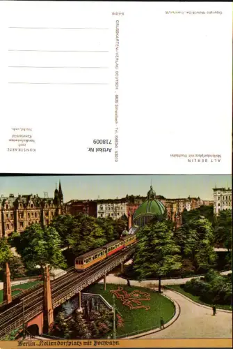 718009 Kunstkarte Künstlerbild Alt Berlin Nollendorfplatz mit Hochbahn