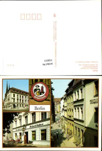 718013 Mehrbild AK Berlin Gaststätte Zur Rippe Nikolaikirchplatz Alt-Cöllner Schankstuben Bier Reklame