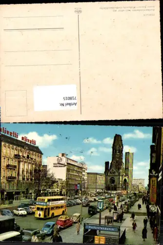 718015 Berlin Kurfürstendamm Kaiser-Wilhelm-Gedächtniskirche Bus Doppeldeckerbus