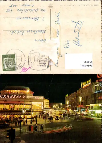 718033 Berlin Cafe Kranzler am Kurfürstendamm b. Nacht