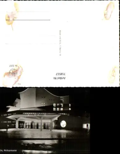 718517 Foto AK Berlin Philharmonie b. Nacht