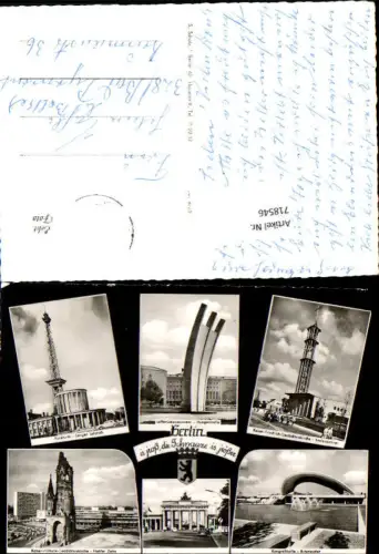 718546 Mehrbild AK Berlin Funkturm Luftbrückendenkmal Kongreßhalle