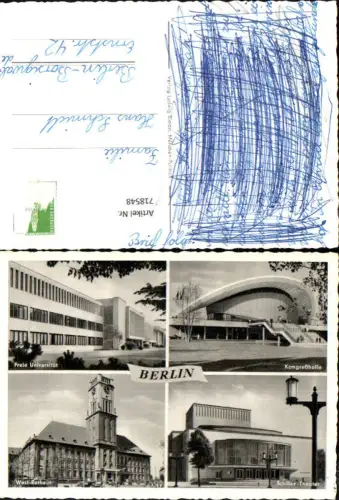718548 Mehrbild AK Berlin Kongreßhalle Freie Universität Schiller-Theater