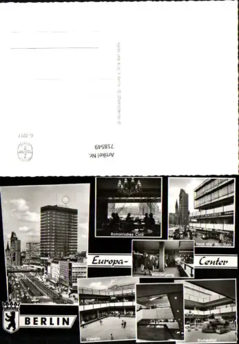 718549 Mehrbild AK Berlin Europa-Center Blumenhof Romanisches Cafe Haus d. Nationen
