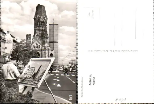 718553 Foto AK Berlin Kurfürstendamm Maler Künstler mit Staffelei Bild Kunst