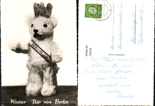 718556 Foto AK Berlin Stofftier Kleiner Bär von Berlin