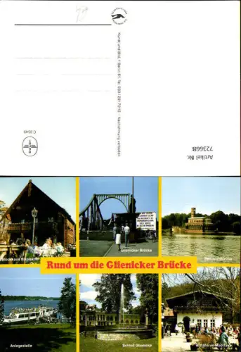 723668 Mehrbild AK Berlin Glienicker Brücke Heilandskirche Anlegestelle Schloss Glienicke