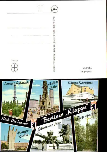 723670 Mehrbild AK Berlin Funkturm Philharmonie Siegessäule