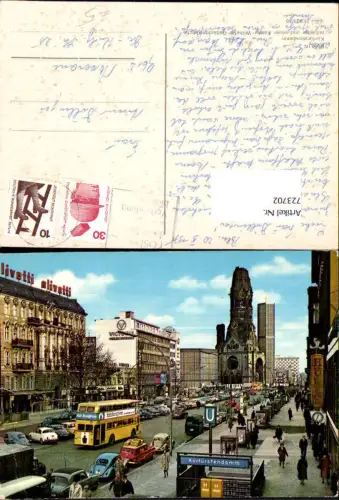 723702 Berlin Kurfürstendamm mit alter u. Neuer Kaiser-Wilhelm-Gedächtniskirche