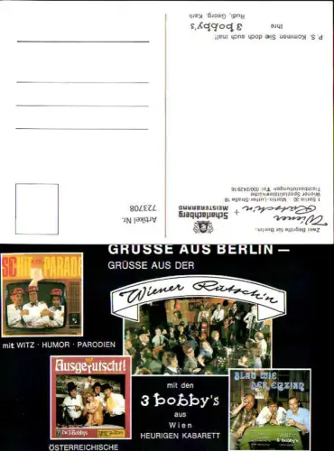 723708 Mehrbild AK Berlin Wiener Rutschn Heurigen Kabarett mit den 3 Bobbys