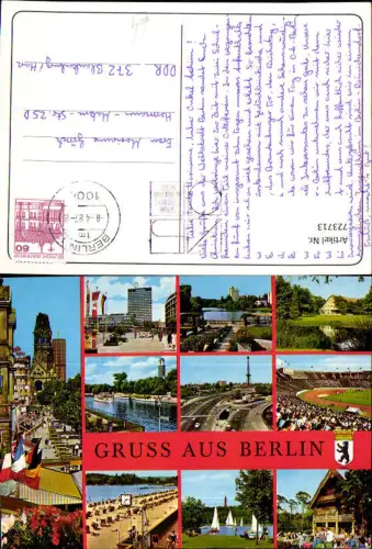 723713 Mehrbild AK Berlin Gedächtniskirche Wannsee Stadion