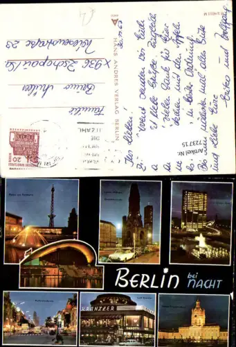 723715 Mehrbild AK Berlin bei Nacht Palais am Funkturm Cafe Kranzler
