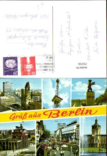 723726 Mehrbild AK Berlin Funkturm Gedächtniskirche Brandenburger Tor