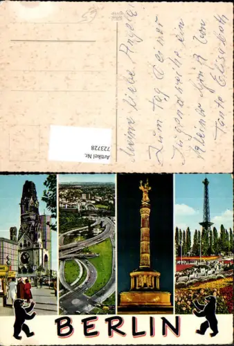 723728 Mehrbild AK Berlin Gedächtniskirche Siegessäule Funkturm