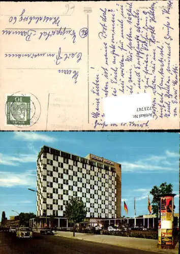 723747 Berlin Hilton Hotel Litfaßsäule Reklame Brigitte