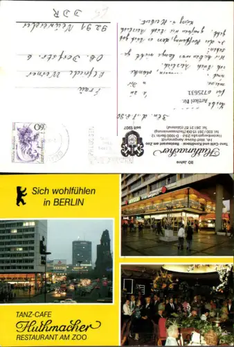 725631 Berlin Tanz Cafe Huthmacher Restaurant am Zoo Hardenbergstraße