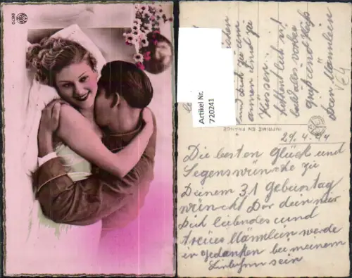 720241 Fotokunst A. Noyer 2870 Paar Mann küsst Frau Liebespaar