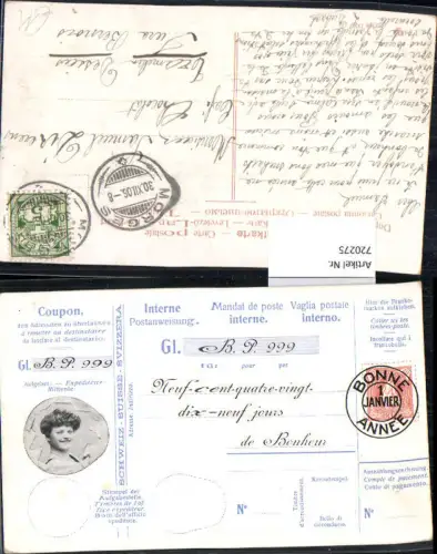 720275 Ansichtskarte Postwesen Postanweisung Portrait Frau Tramelan Dessus Jura Bernois