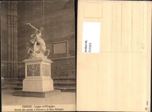 717353 Firenze Loggia dell Orgagna Ercole che uccide il Centauro di Gian Bologna Fabelwesen Statue