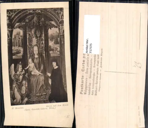 717375 Künstler AK H. Memlinc Maria mit dem Kinde Religion pub J. Löwy 57