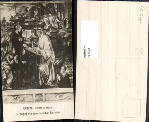 717378 Firenze Chiesa di Badia La Vergine che apparisce a San Bernardo Schreiben Heilige Religion