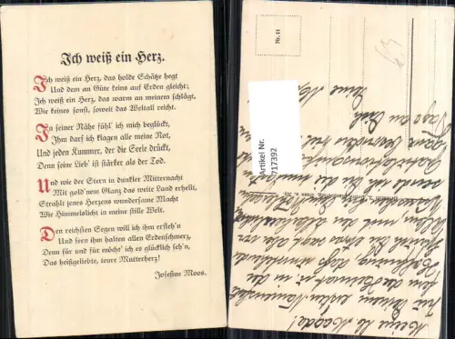 717392 Text Ich weiß ein Herz Gedicht Josefine Moos Liebe