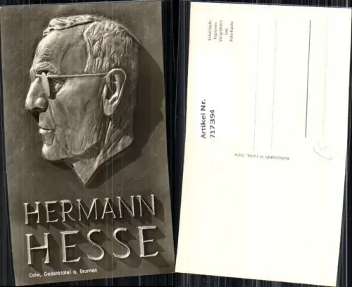 717394 Calw Gedenkteafel a. Brunnen Hermann Hesse Dichter Schriftsteller