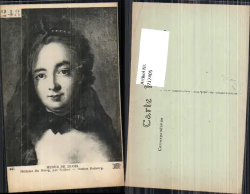 717405 Künstler AK Nattier Madam Dubarry Musee de Blois Adel Portrait Frau France