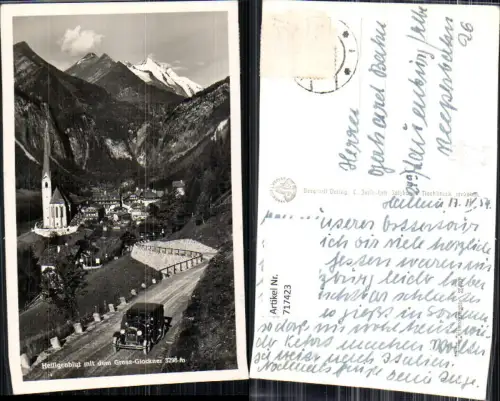 717423 Foto AK Auto Automobil Oldtimer Transport Heiligenblut am Großglockner